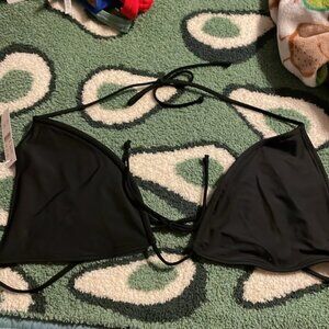 NWT J.Crew Perfect String Triangle Bikini‎ Top Size 2X Black Swim Beach